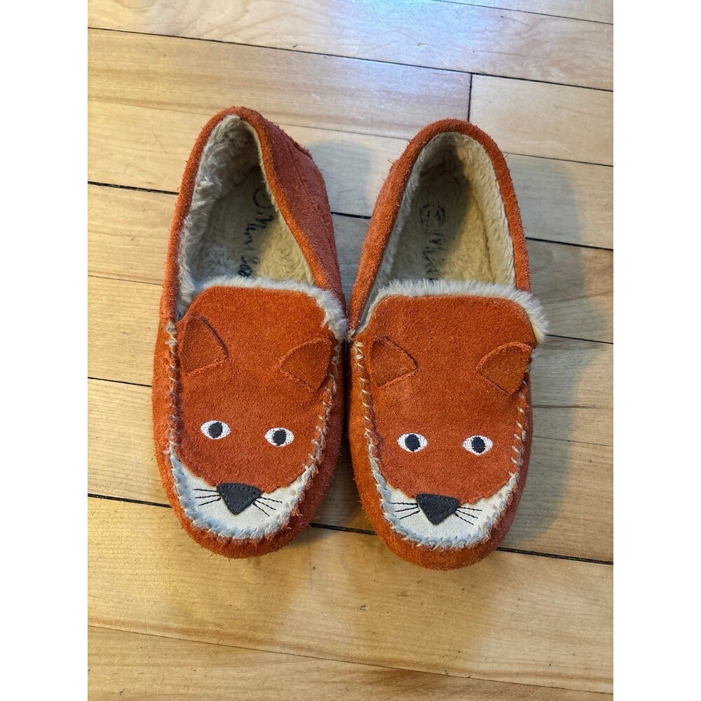 mini boden slippers house shoes suede cosy cozy fox 2.5 youth 34
